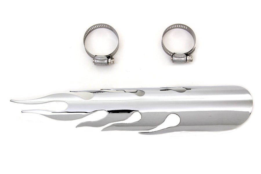 Chrome Flame Heat Shield 0 /  Custom application for 1-3/4 pipes