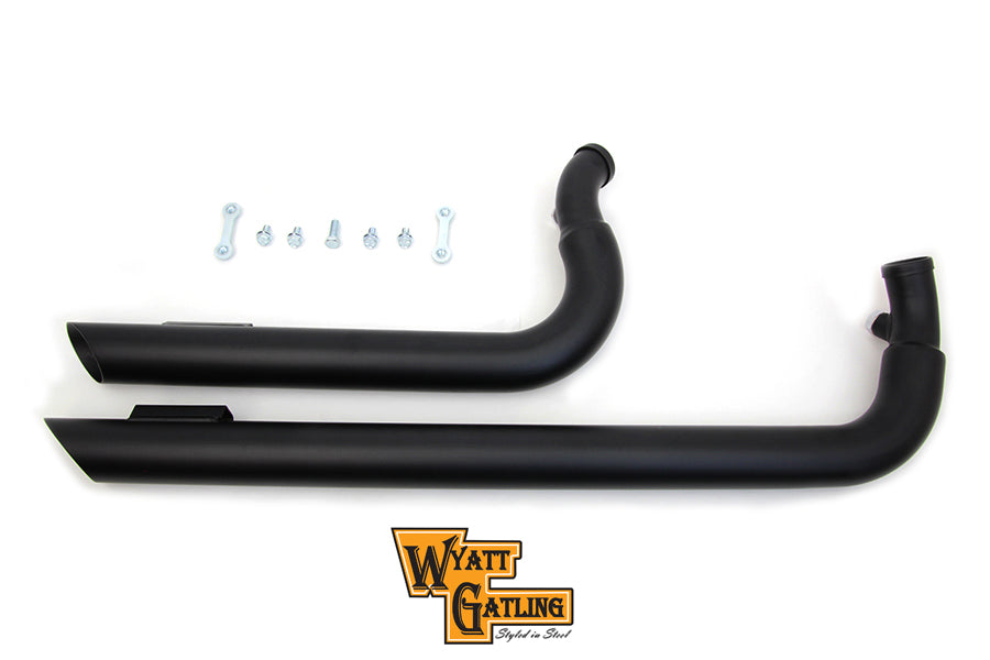 Wyatt Gatling Exhaust Drag Pipe Set Slash Cut Black 1986 / 2013 XL