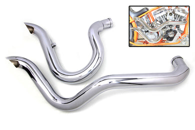 Exhaust Drag Pipe Set Slash Cut 0 /  Custom application for right side drive Big Twin only