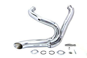 Chrome Wyatt Gatling 2 into 1 Exhaust Pipe Header Kit 1986 / 2011 FXST 1991 / 2011 FXDWG 1986 / 1994 FXR