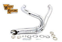 Load image into Gallery viewer, Chrome Wyatt Gatling 2 into 1 Exhaust Pipe Header Kit 2012 / 2017 FXST 2012 / 2017 FXDWG