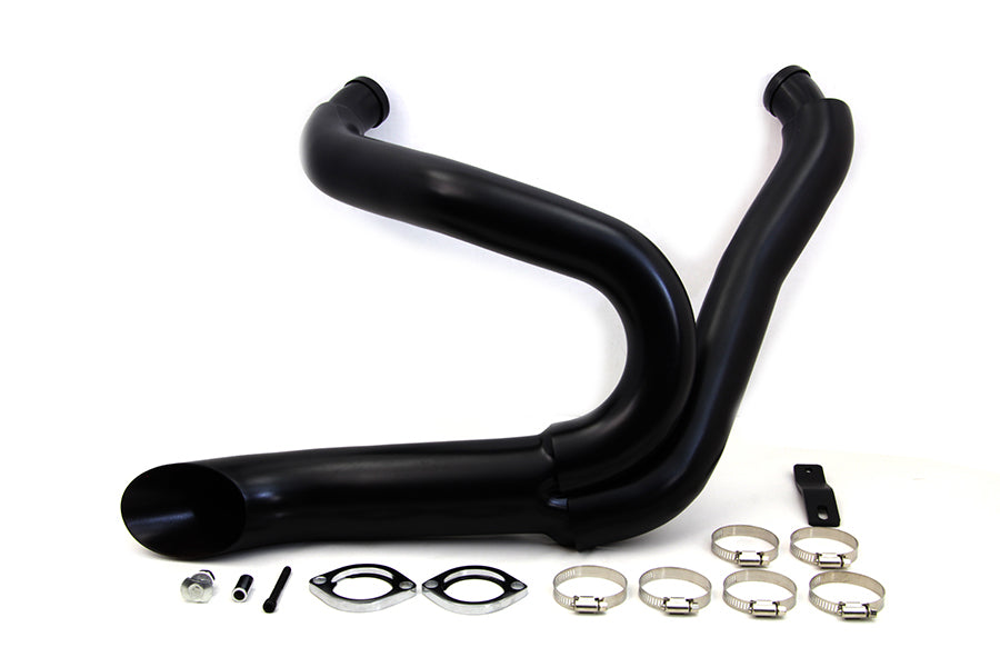 Black Wyatt Gatling 2 into 1 Exhaust Pipe Header Kit 2012 / 2017 FXST 2012 / 2017 FXDWG