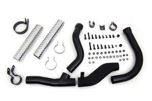 Black Replica Panhead Exhaust Header Kit 1948 / 1957 FL