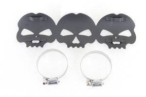 Black Skull Heat Shield 0 /  Custom application for 2-1/4" pipes"