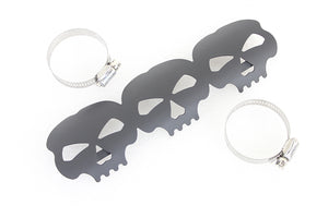Black Skull Heat Shield 0 /  Custom application for 2-1/4" pipes"