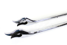 Load image into Gallery viewer, 31 Straight Flame Exhaust Pipe Extension Set Chrome 0 /  Custom application for 1-3/4 pipes&quot;