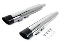 Load image into Gallery viewer, Wyatt Gatling Muffler Set Chrome with Chrome Slash Down Tip 2017 / UP FLT