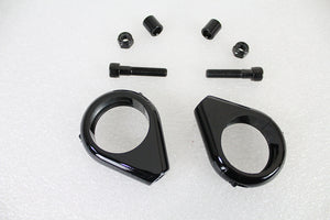 Black Turn Signal Clamp Kit 41mm Forks 0 /  Custom application for 39mm forks
