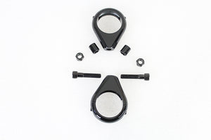 Black Turn Signal Clamp Kit 41mm Forks 0 /  Custom application for 39mm forks