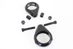 Black Turn Signal Clamp Kit 41mm Forks 0 /  Custom application for 39mm forks
