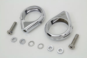 Chrome Turn Signal Clamp Kit 49mm Forks 0 /  Custom application for 49mm forks