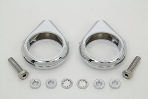 Chrome Turn Signal Clamp Kit 49mm Forks 0 /  Custom application for 49mm forks