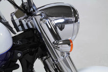 Load image into Gallery viewer, Chrome Turn Signal Bracket Set 1997 / 2013 FLHR Road King Headlamp Nacelle1997 / 2013 FLT