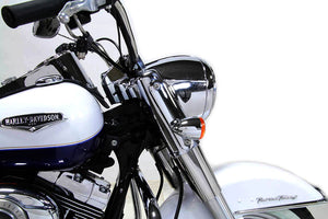 Chrome Turn Signal Bracket Set 1997 / 2013 FLHR Road King Headlamp Nacelle1997 / 2013 FLT