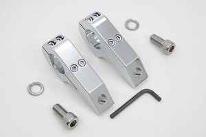 Footpeg Extender Clamp Set Chrome 0 /  Custom application for use on 1-1/4" engine bar"