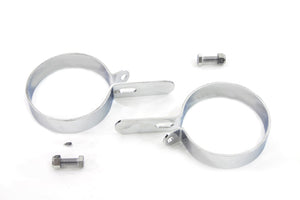 Chrome 3-1/2" Muffler Body and End Hanger Clamp Set 0 /  Custom application0 /  Custom application