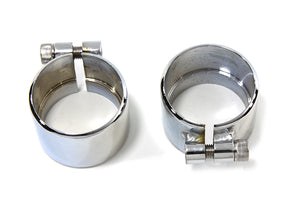 Chrome 1-3/4 Seamless Exhaust Clamp Set 0 /  Custom application for 1-3/4 extensions or mufflers"