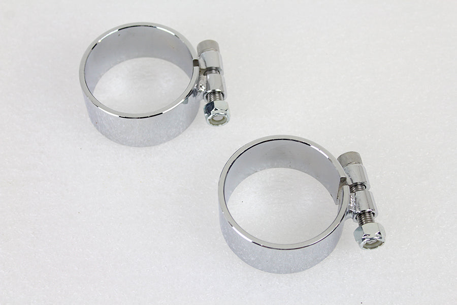 Chrome 2-1/8 Wide Muffler Body and End Clamp Set 0 /  Custom application