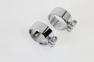 Chrome 2-1/8 Wide Muffler Body and End Clamp Set 0 /  Custom application