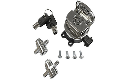 Side Hinge Ignition Switch and Saddlebag Lock Kit Chrome 2014 / 2019 FLHR with Hard Saddlebags