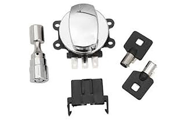 Side Hinge Ignition Switch Chrome with Fork Lock 1999 / 2005 FXDWG 2000 / 2010 FLST 2000 / 2010 FXST