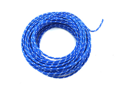 Blue with White Dot 25' Braided Wire 0 /  Custom application