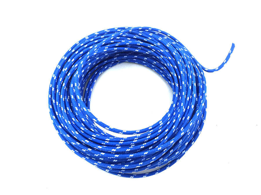 Blue with White Dot 25' Braided Wire 0 /  Custom application
