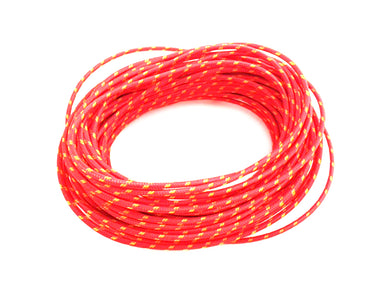 Red with Yellow Dot 25' Braided Wire 0 /  Custom application