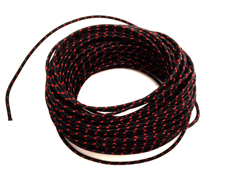 Black with Red Dot 25' Braided Wire 0 /  Custom application