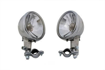 Replica Chrome Guide Spotlamp Set 6 Volt 1938 / 1940 EL 1941 / 1957 FL