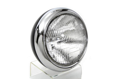 Black Replica 7 Round Headlamp 6 Volt 1949 / 1959 FL