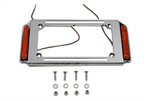 License Plate Frame Chrome with Side Lights 0 /  Custom application for 4 X 7" plate"