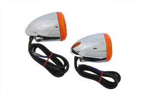 Chrome Torpedo Style Rear Turn Signal Set 2001 / UP FXSTD