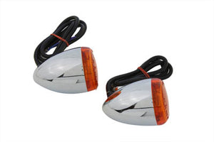 Chrome Torpedo Style Rear Turn Signal Set 2001 / UP FXSTD