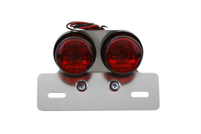 Chrome Twin Round Tail Lamp with Alloy License Bracket 0 /  Custom application