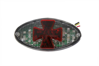 Oval Tail Lamp with Maltese Inset Clear Lens with Red Cross 0 /  Custom application