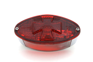 Oval Tail Lamp with Maltese Inset Red Lens with Red Cross 0 /  Custom application