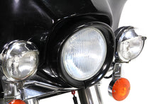 Load image into Gallery viewer, Outer Headlamp Black Frenched Trim Ring with Visor 1983 / 2013 FLT except tour glide and road glide1994 / UP FLHR 2012 / 2016 FLD