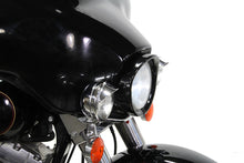 Load image into Gallery viewer, Outer Headlamp Black Frenched Trim Ring with Visor 1983 / 2013 FLT except tour glide and road glide1994 / UP FLHR 2012 / 2016 FLD