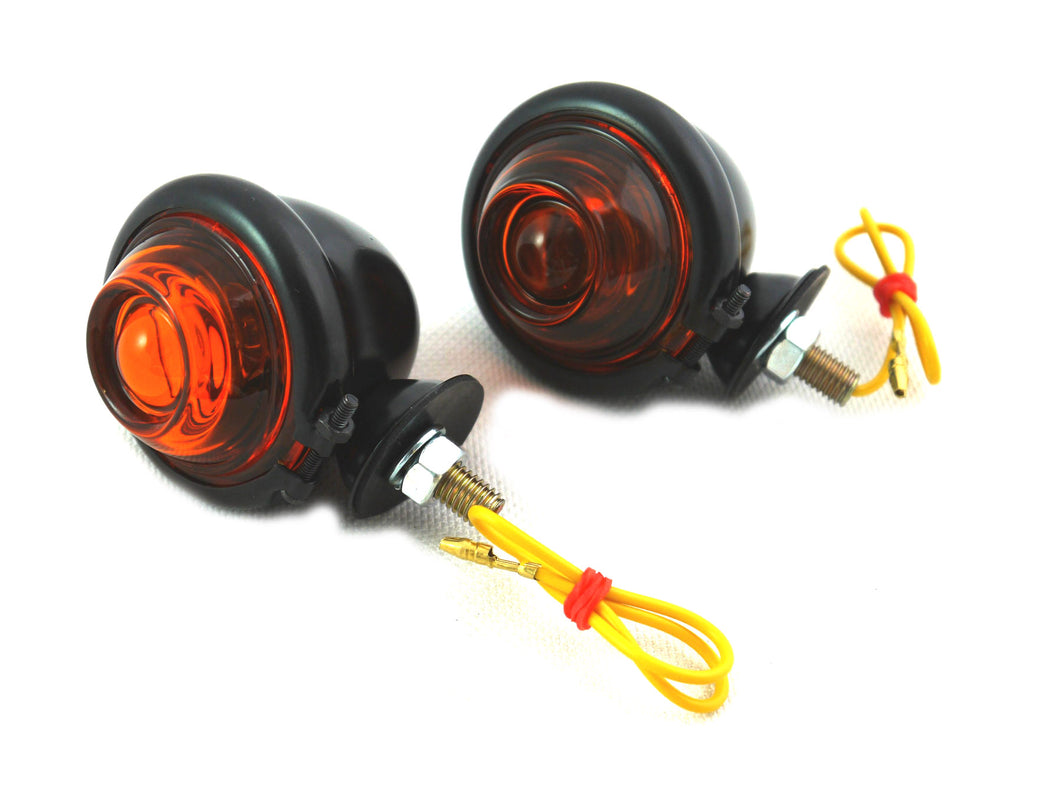 Black Turn Signal Set Bullet with Amber Lens 0 /  Custom application