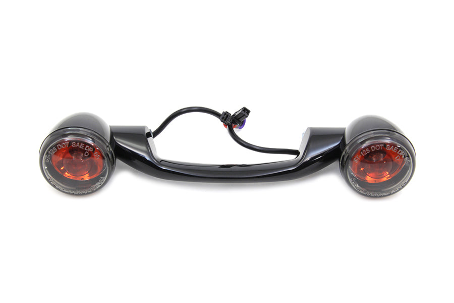 Black Revox Turn Signal Bar with Lamps 2000 / 2017 FLST 1999 / UP FLT 1999 / UP FLHT 1999 / UP FLHR 2013 / UP FLHTC 2013 / UP FLHRC 2013 / UP FLHTK 2013 / UP FLHTCU 2000 / 2017 FLSTC