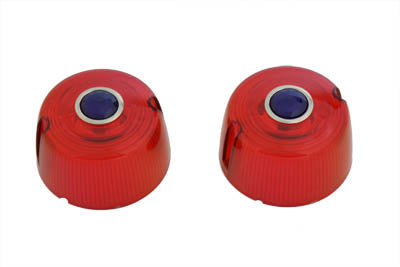 Turn Signal Lens Set Red with Blue Dot 1973 / 1985 XL 1973 / 1984 FX 1982 / 1985 FXR 1982 / 1985 FXR