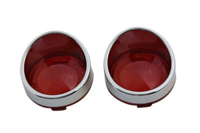 Chrome Turn Signal Bezel Red Lens 2000 / 2007 FXSTD