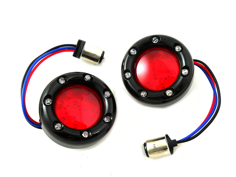 Black LED Turn Signal Bezel with Red Lens 0 /  Custom application