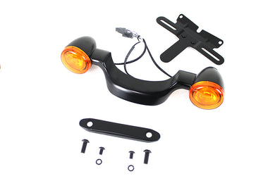 Black Bullet Rear Turn Signal Bar and License Plate 1999 / 2008 FLHR FLHT FLHTC FLHTCU FLTR FLHX