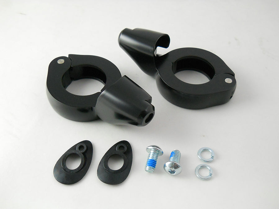 Black Turn Signal Relocation Kit 39mm Forks 0 /  Custom Application