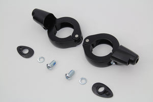 Black Turn Signal Relocation Kit 41mm Forks 0 /  Custom Application