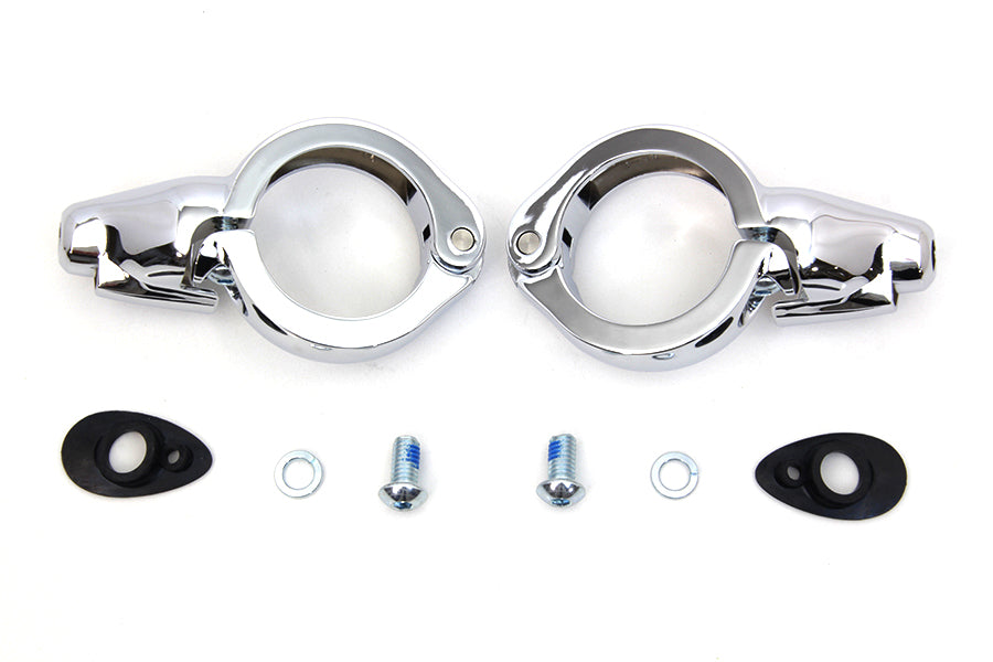 Chrome Turn Signal Relocation Kit 49mm Forks 0 /  Custom Application