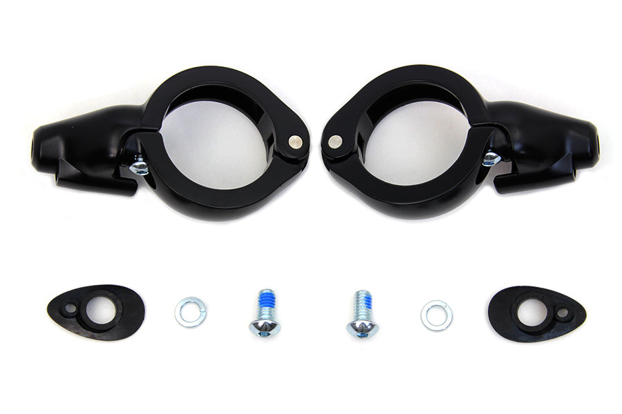 Black Turn Signal Relocation Kit 49mm Forks 0 /  Custom Application