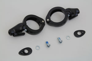 Black Turn Signal Relocation Kit 49mm Forks 0 /  Custom Application